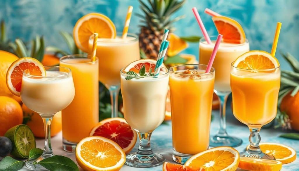 variations of creamy orange mocktails