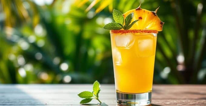Charred Pineapple Margarita Mocktail