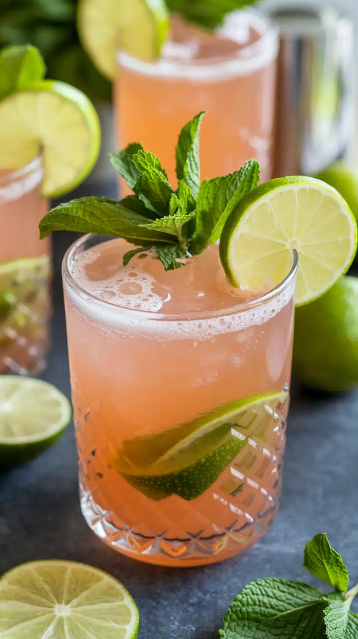 Guava Lime Fizz Mocktail 