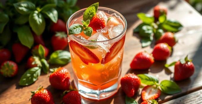 Strawberry Basil Margarita Mocktail