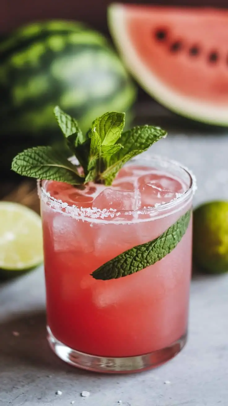 Watermelon Mint Margarita Mocktail