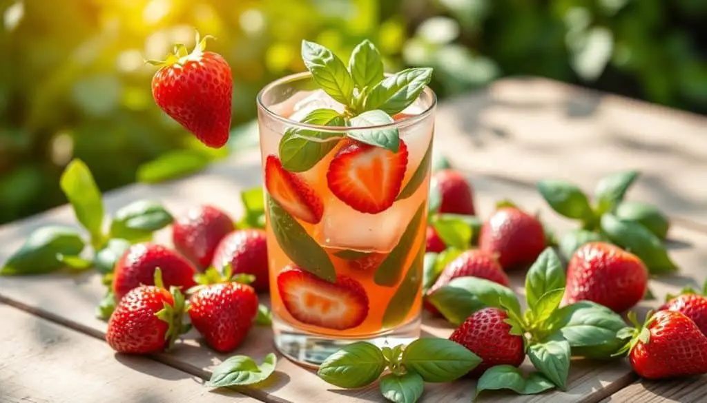 summer mocktail with basil