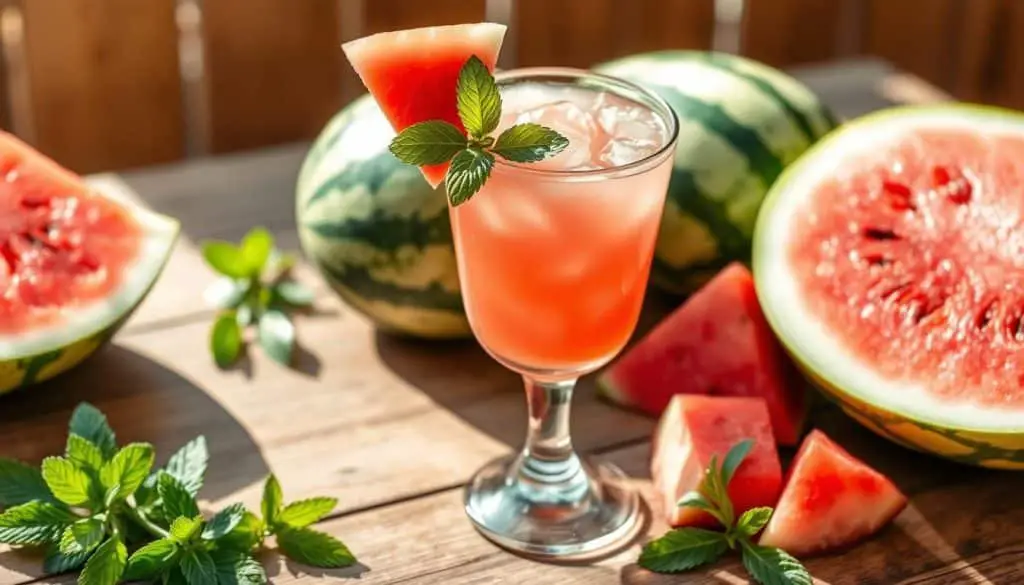 watermelon mint margarita mocktail