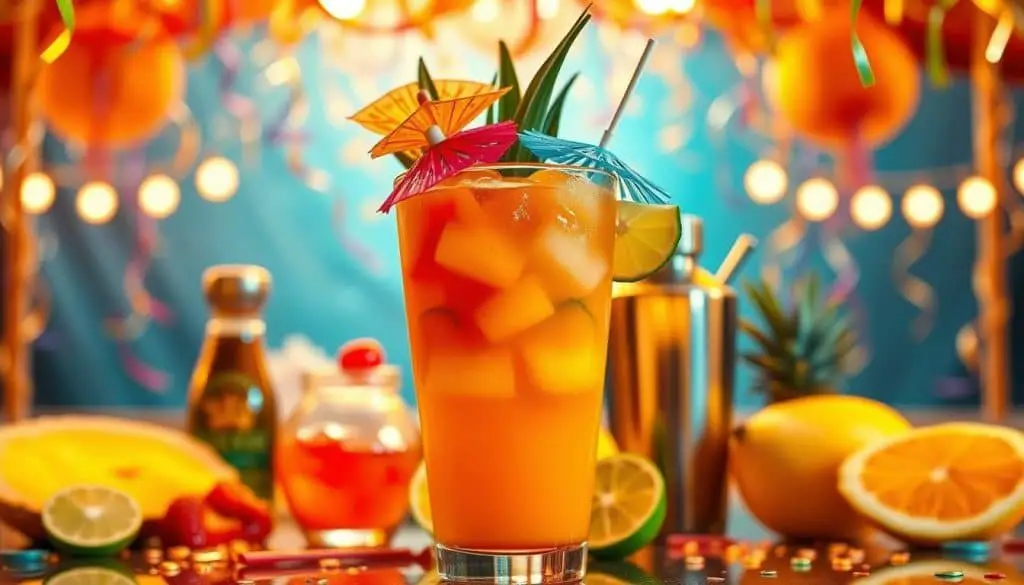 Tropical Carnival Mocktail colorful beverage