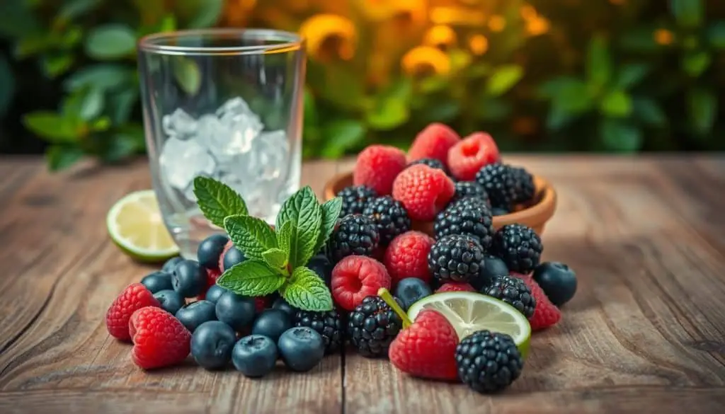 ingredients for Berry Voodoo Mocktail