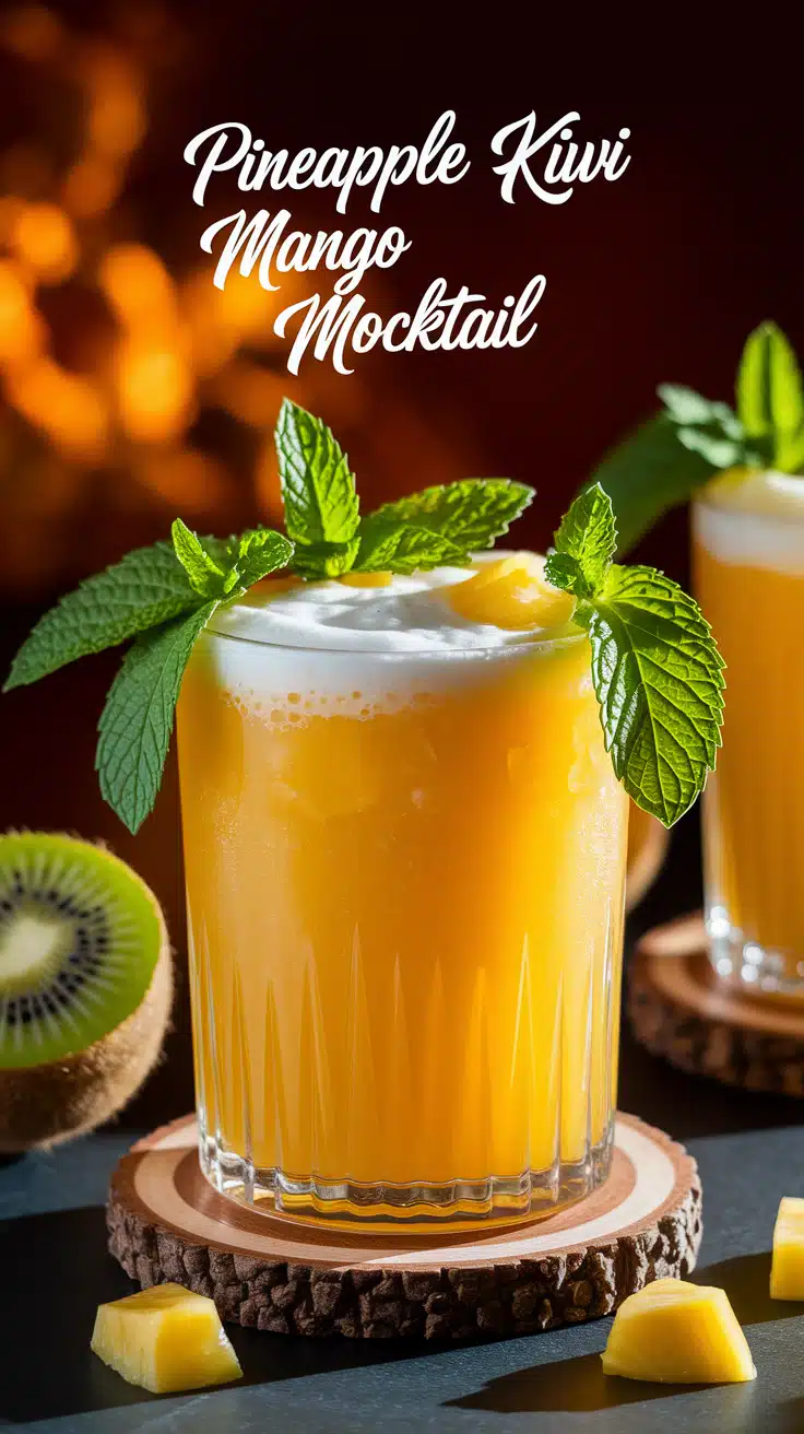 Pineapple Kiwi Mango Mocktail