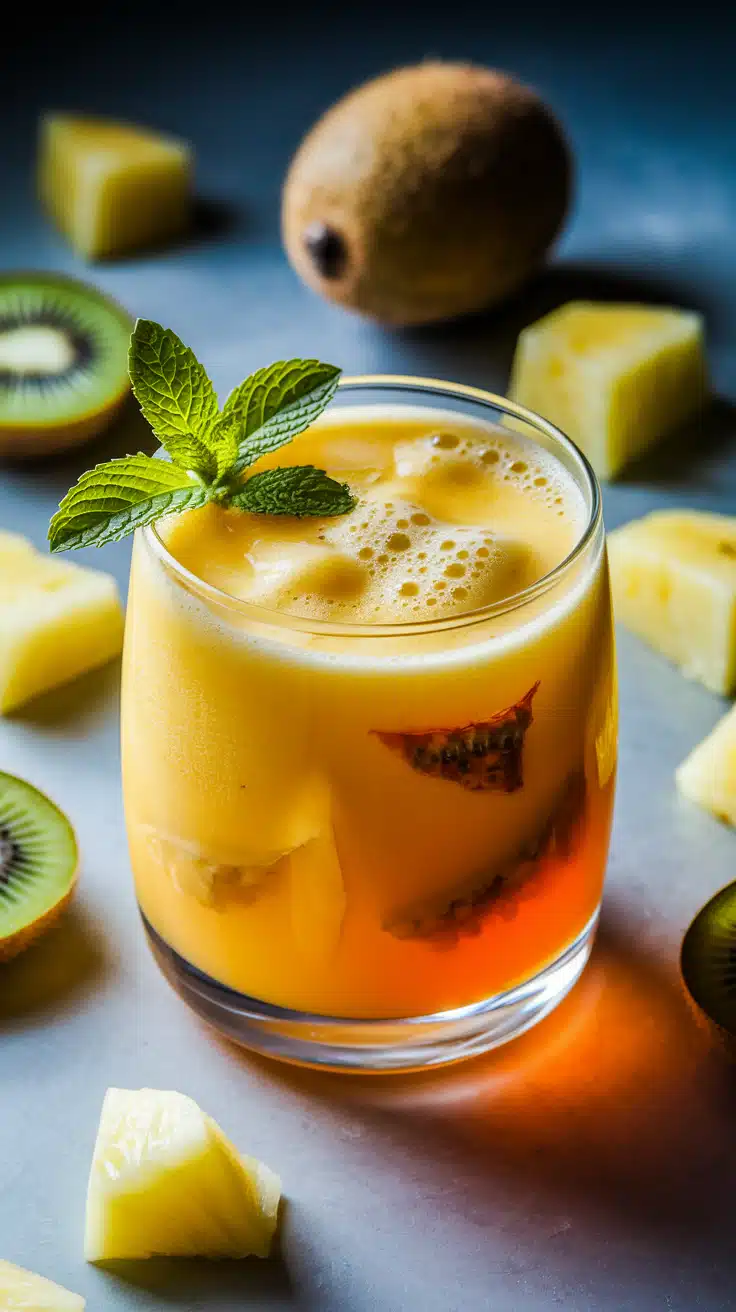 Pineapple Kiwi Mango Mocktail