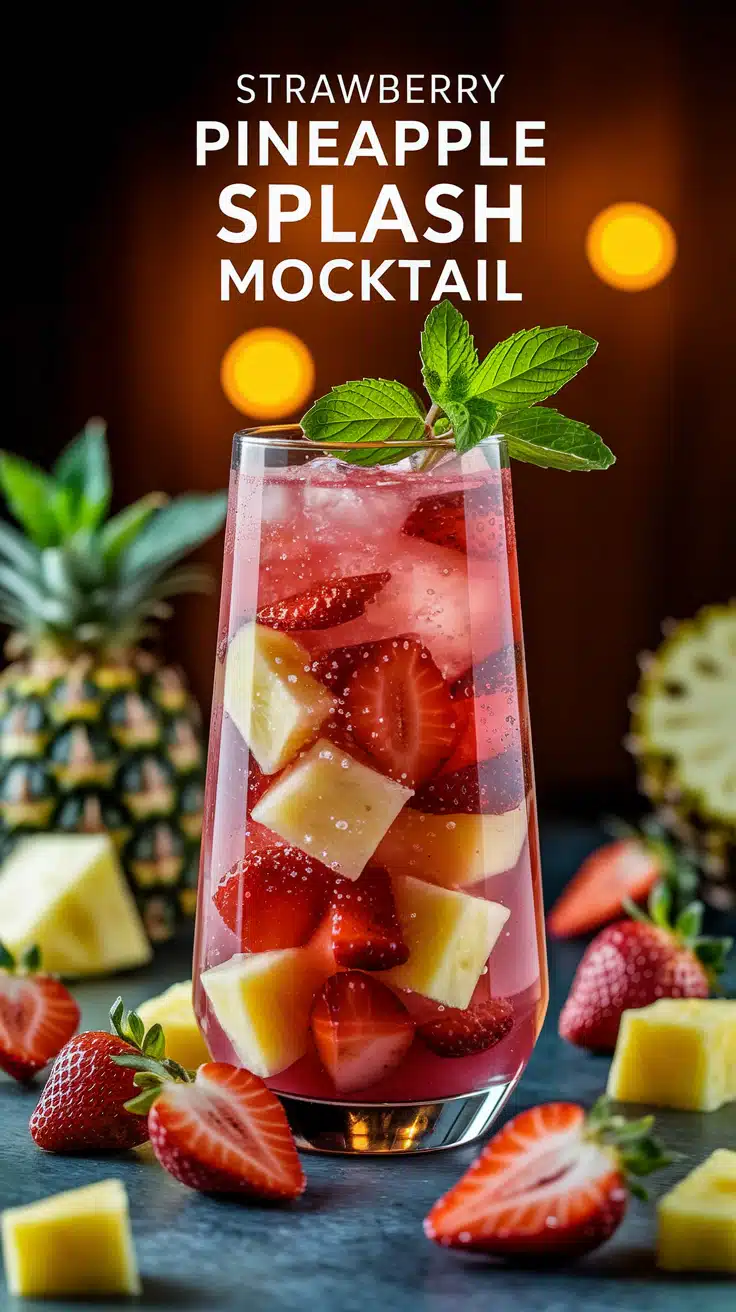 Strawberry Pineapple Splash Mocktail 