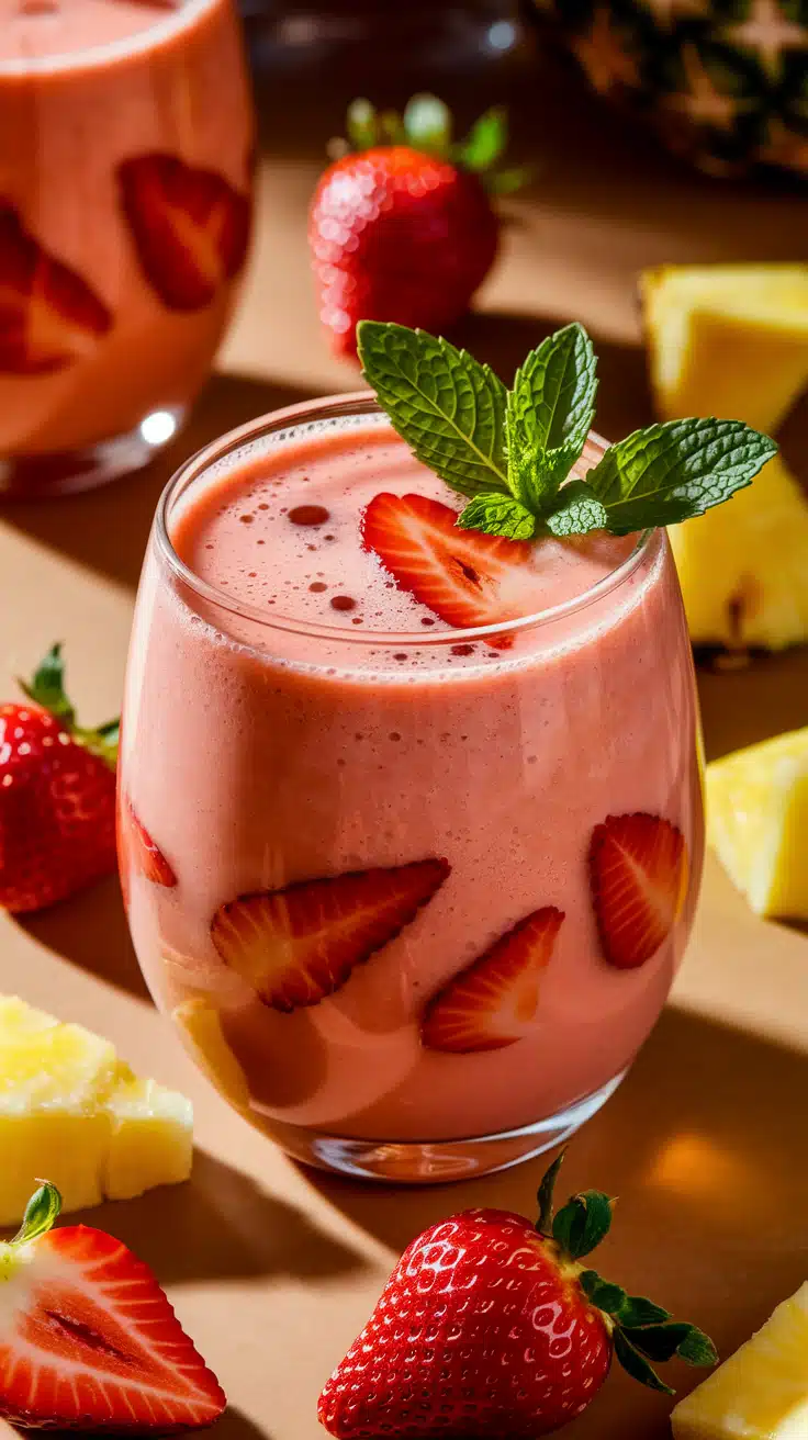 Strawberry Pineapple Splash Mocktail
