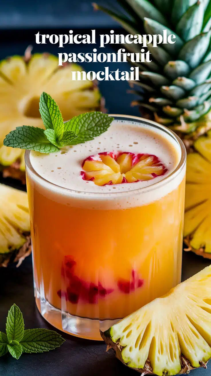 Tropical Pineapple Passionfruit Mocktail 