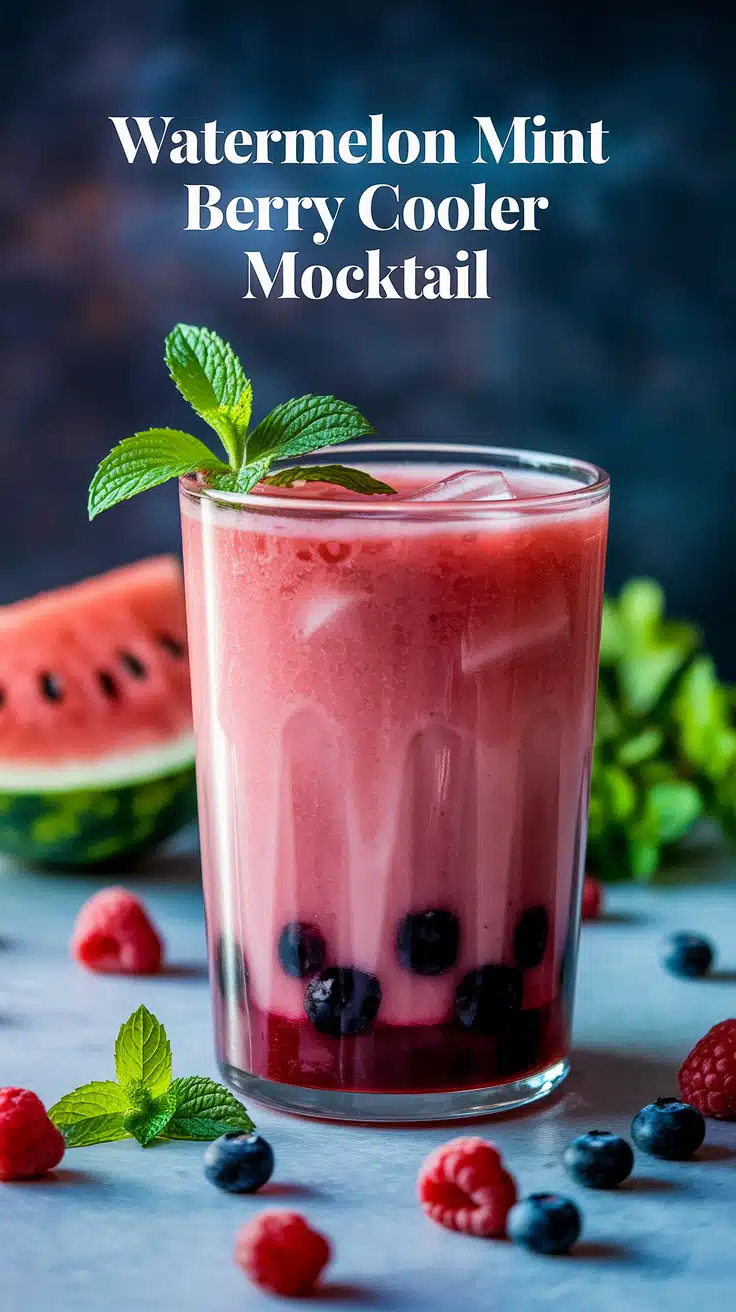 Watermelon Mint Berry Cooler Mocktail