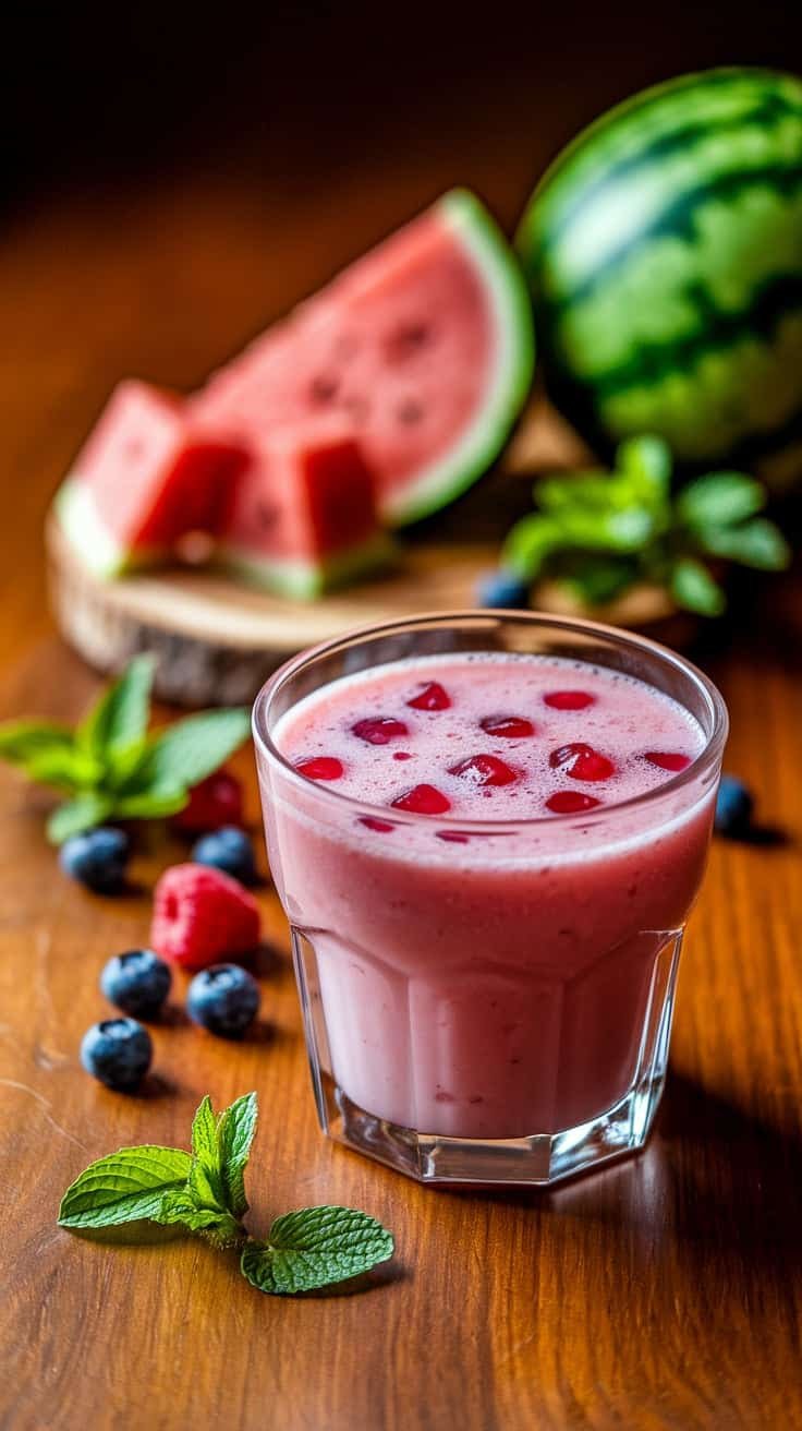 Watermelon Mint Berry Cooler Mocktail