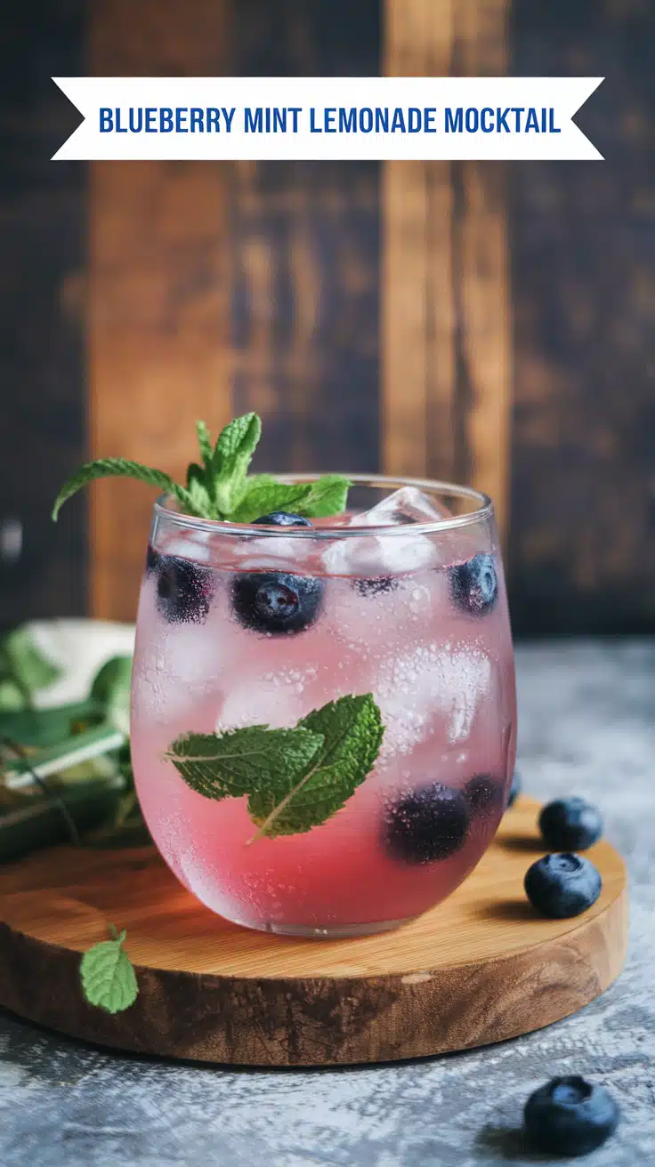 Blueberry Mint Lemonade Mocktail