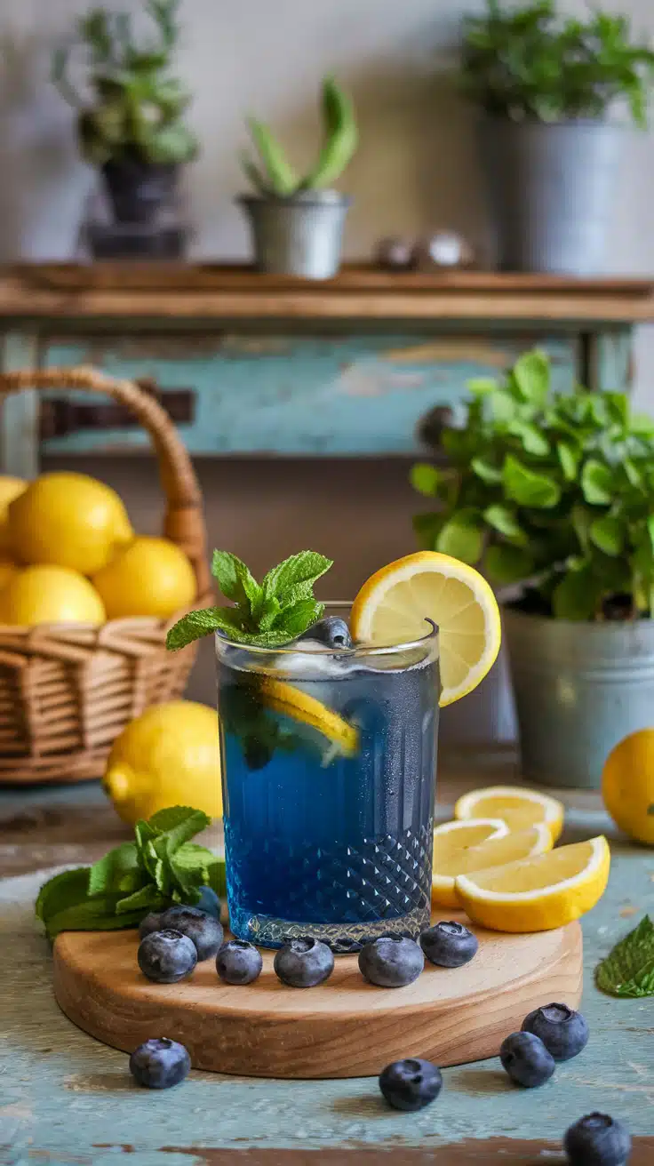 Blueberry Mint Lemonade Mocktail