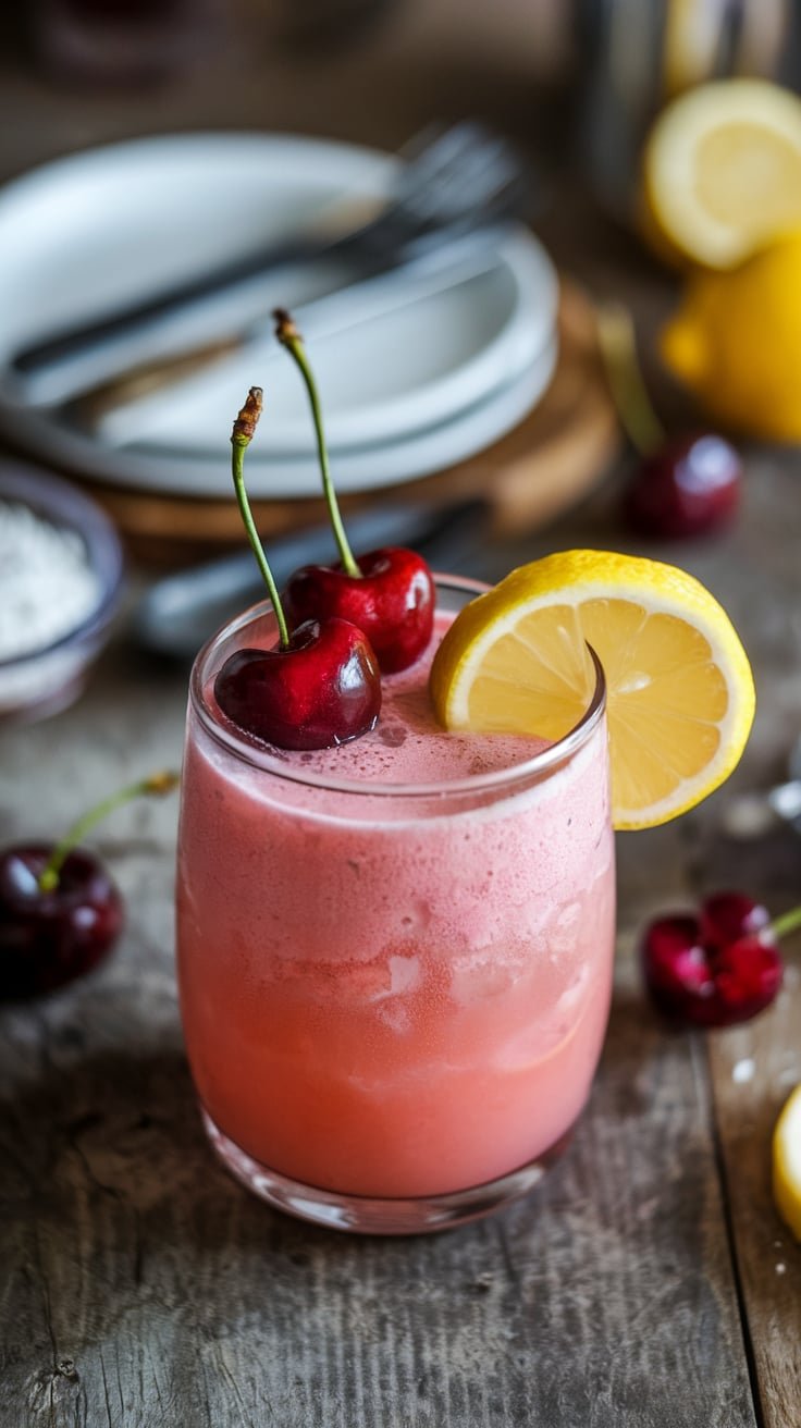 Cherry Vanilla Lemonade Mocktail 