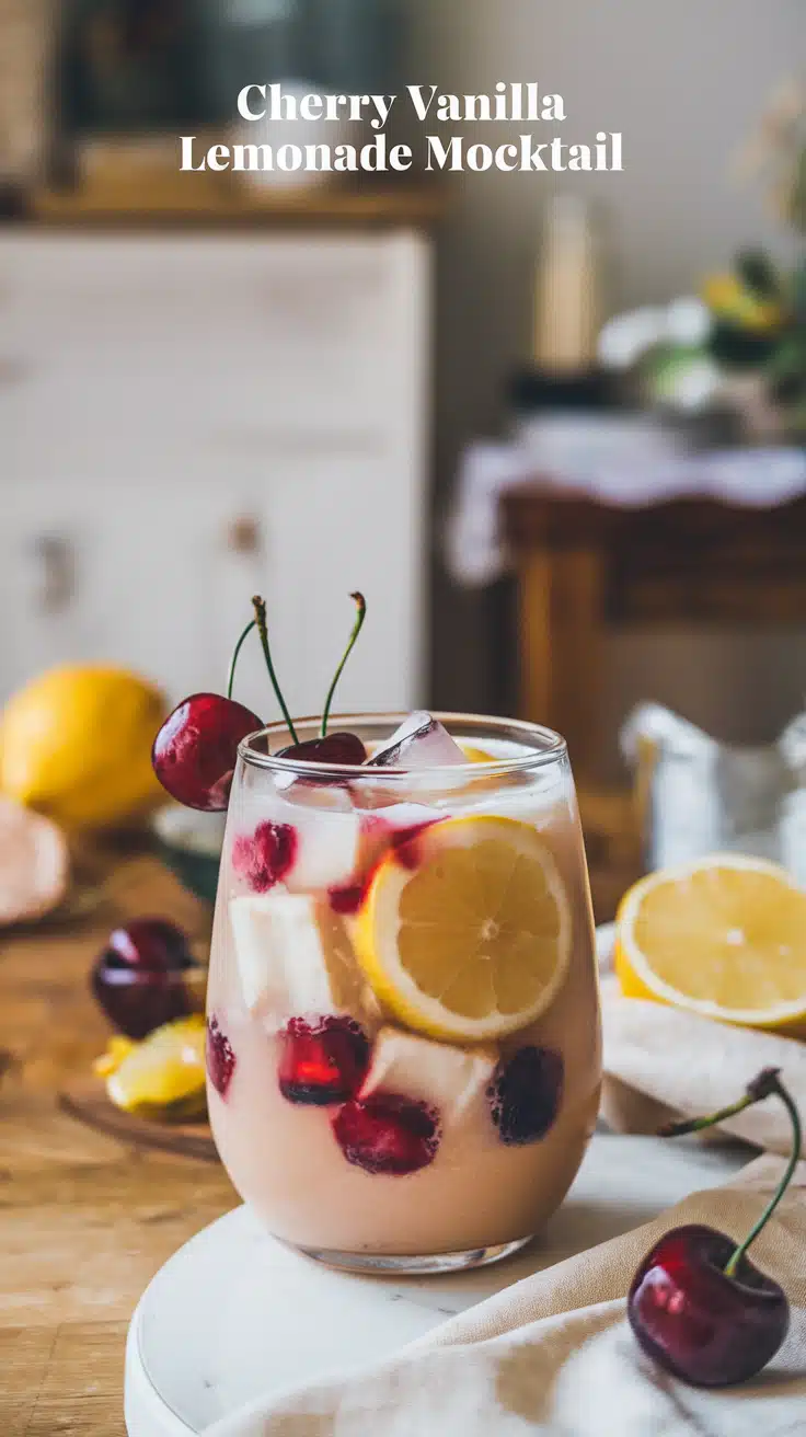 Cherry Vanilla Lemonade Mocktail 