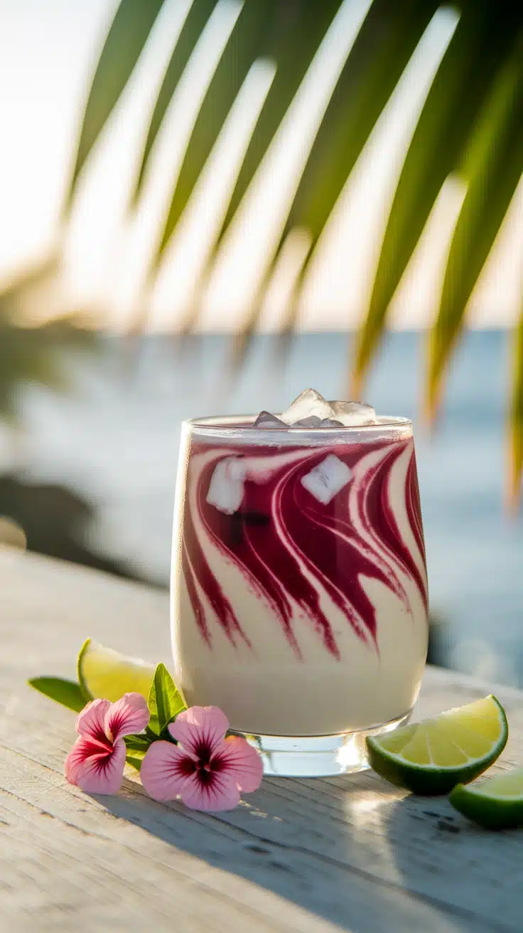 Coconut Hibiscus Breeze Mocktail