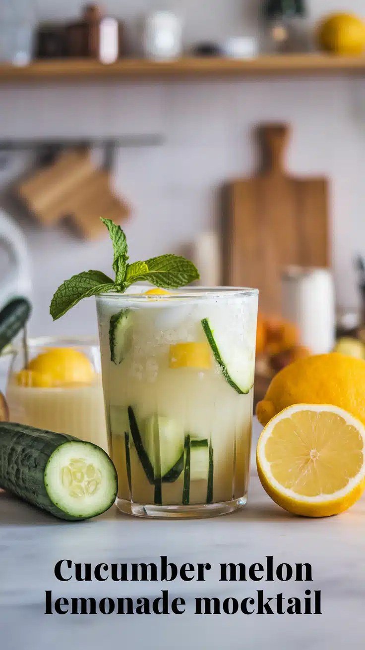 Cucumber Melon Lemonade Mocktail