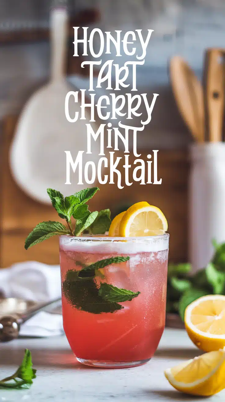 Honey Tart Cherry Mint Mocktail