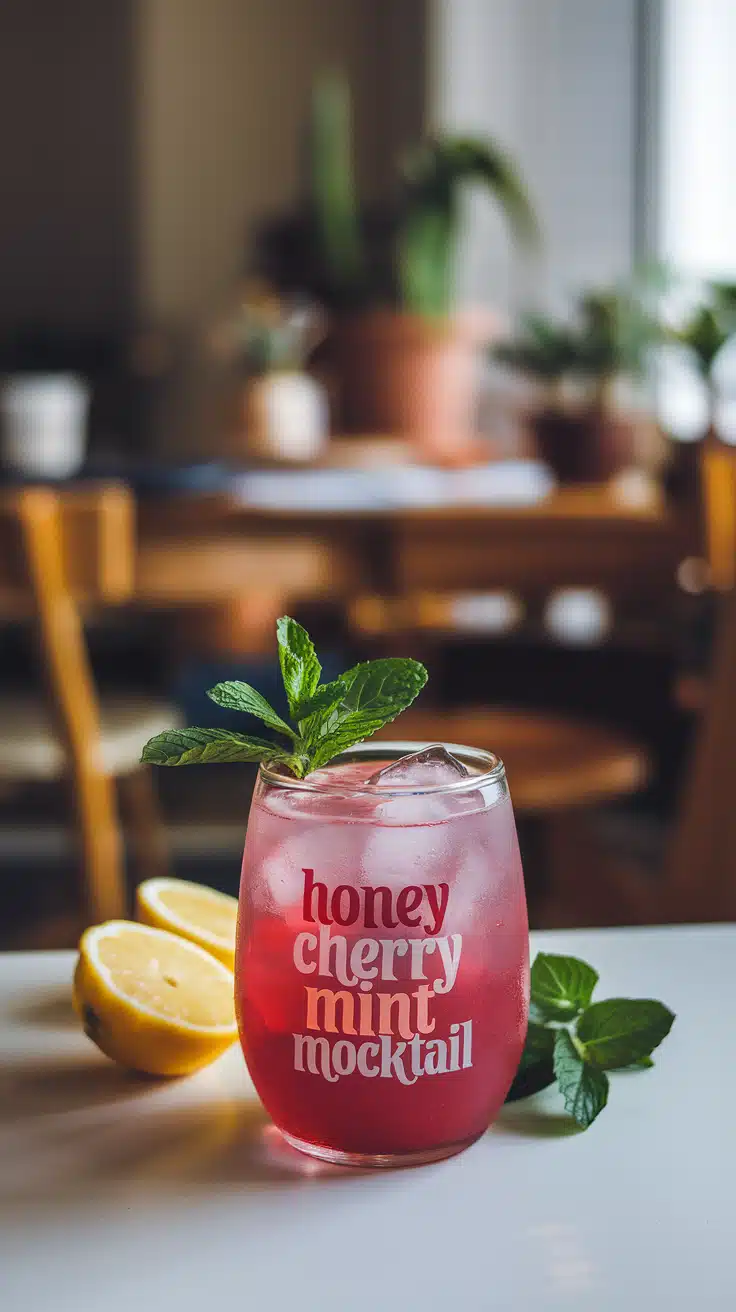 Honey Tart Cherry Mint Mocktail