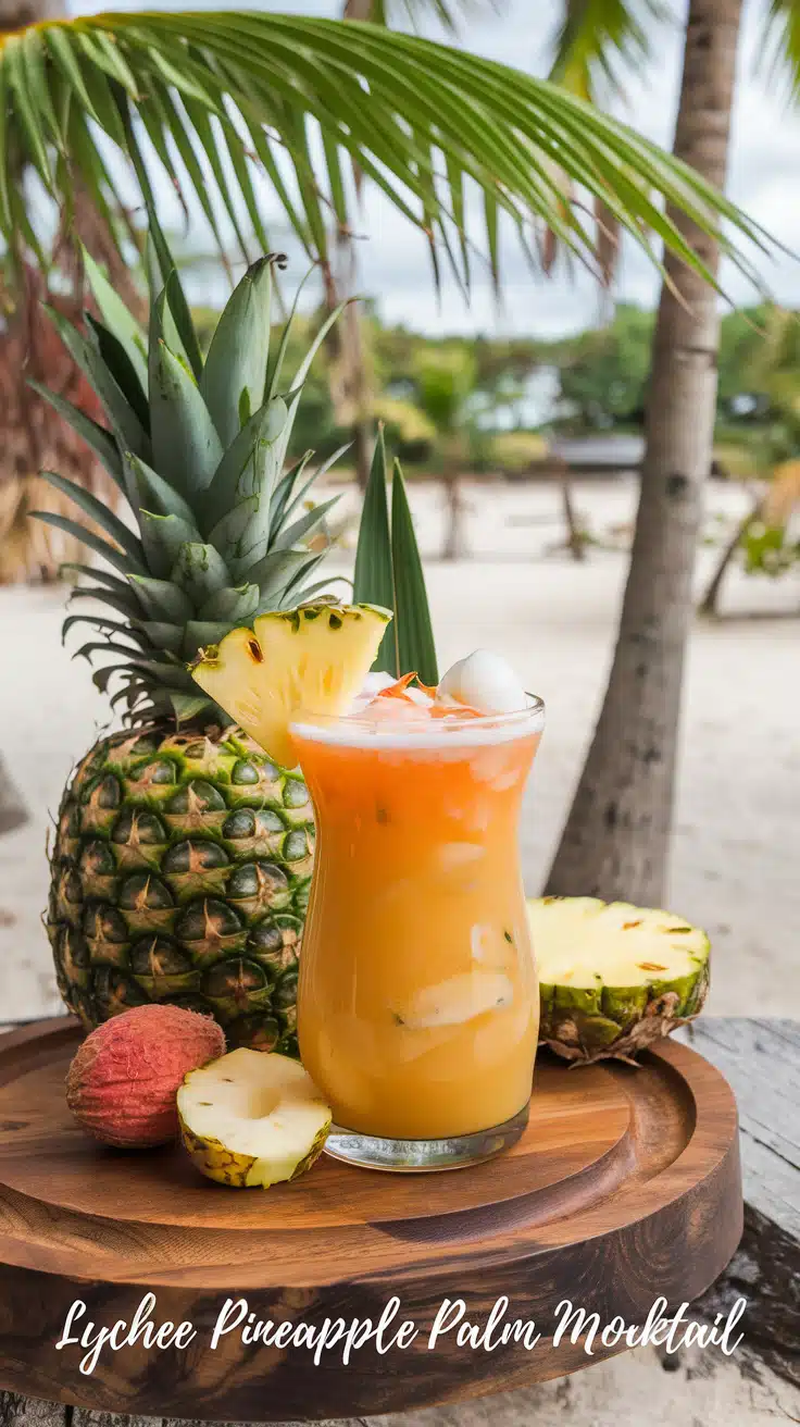 Lychee Pineapple Palm Mocktail