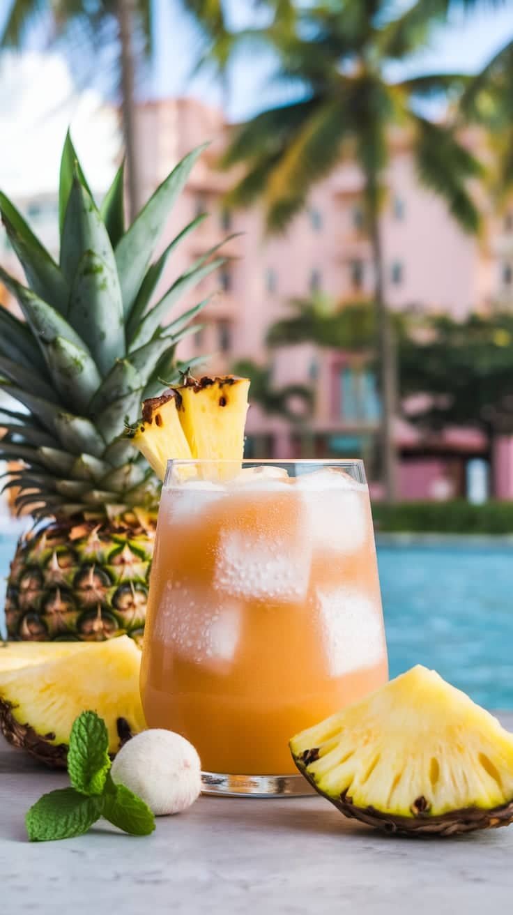 Lychee Pineapple Palm Mocktail
