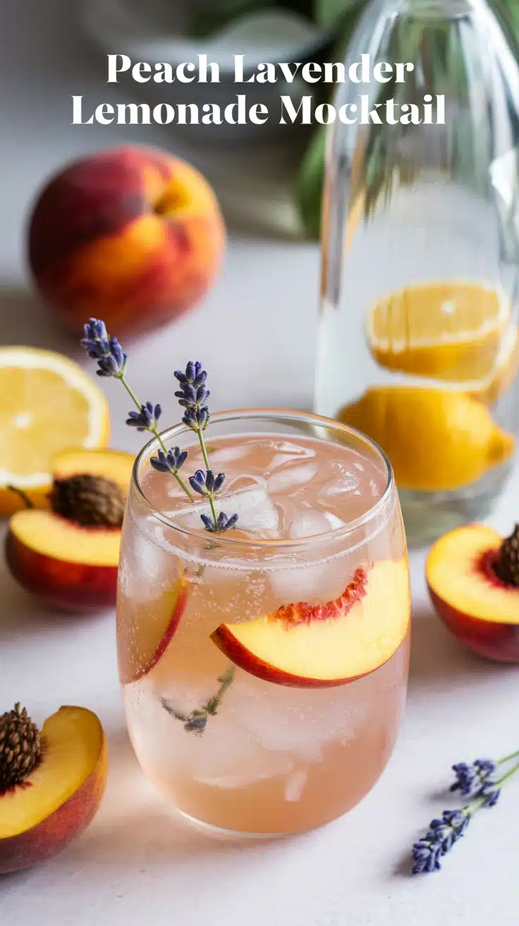 Peach Lavender Lemonade Mocktail