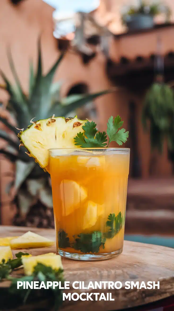 Pineapple Cilantro Smash Mocktail