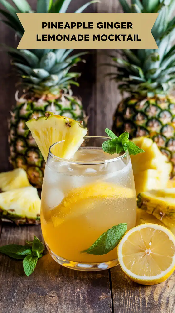 Pineapple Ginger Lemonade Mocktail