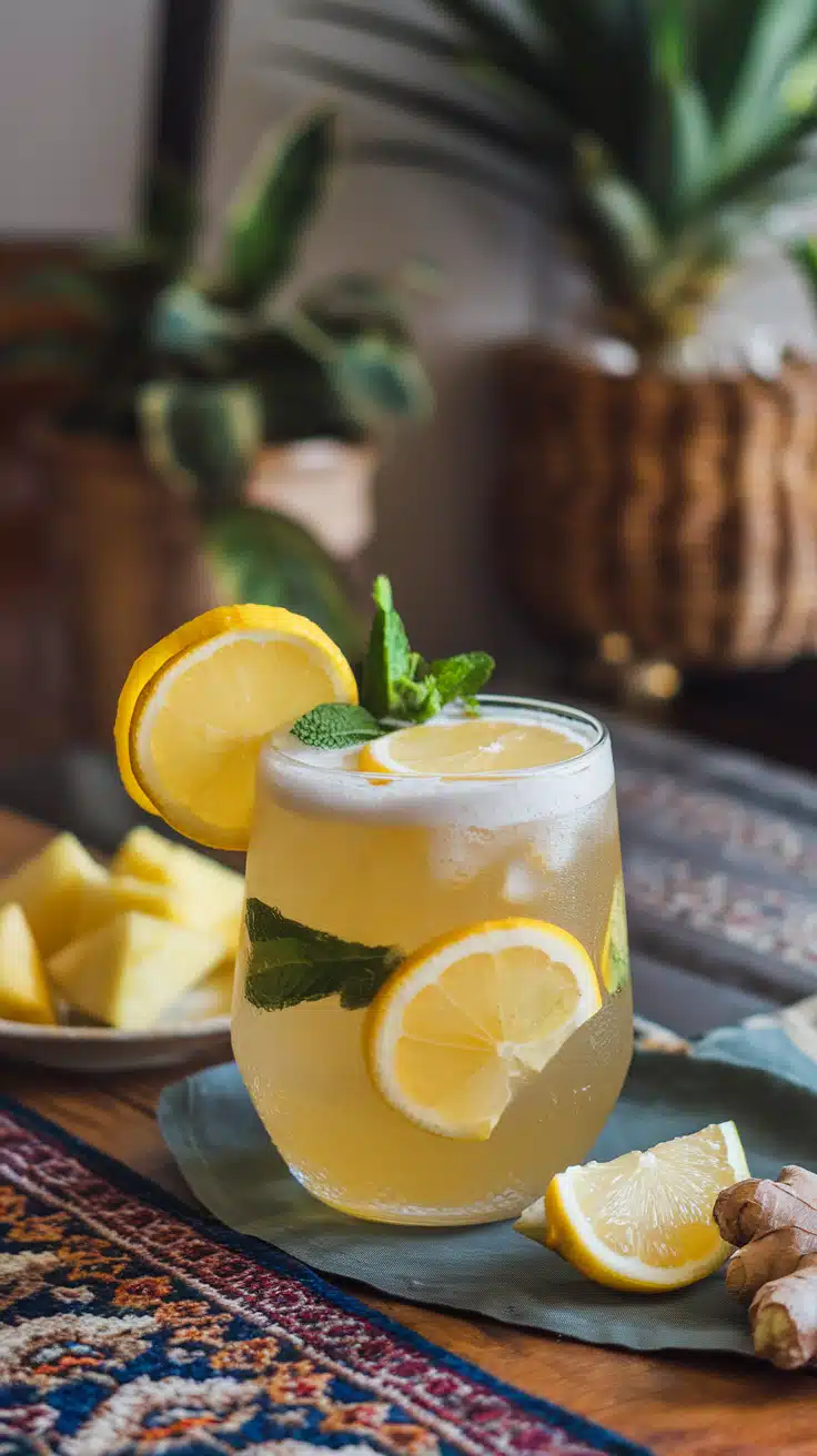 Pineapple Ginger Lemonade Mocktail