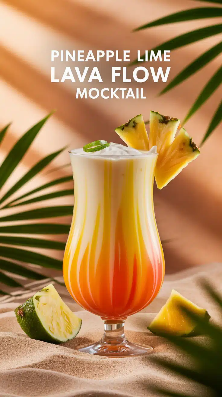 Pineapple Lime Lava Flow Mocktail