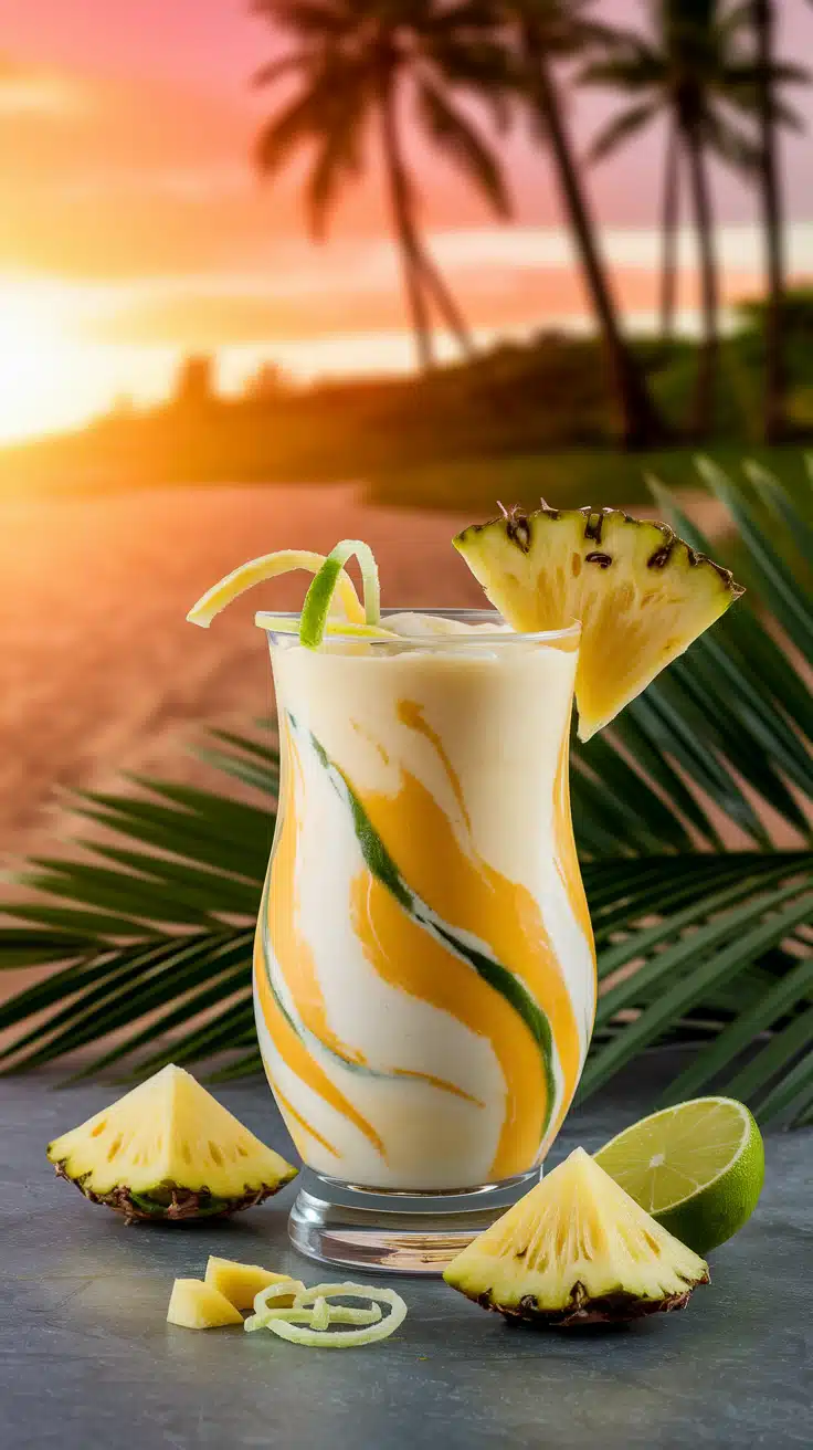 Pineapple Lime Lava Flow Mocktail