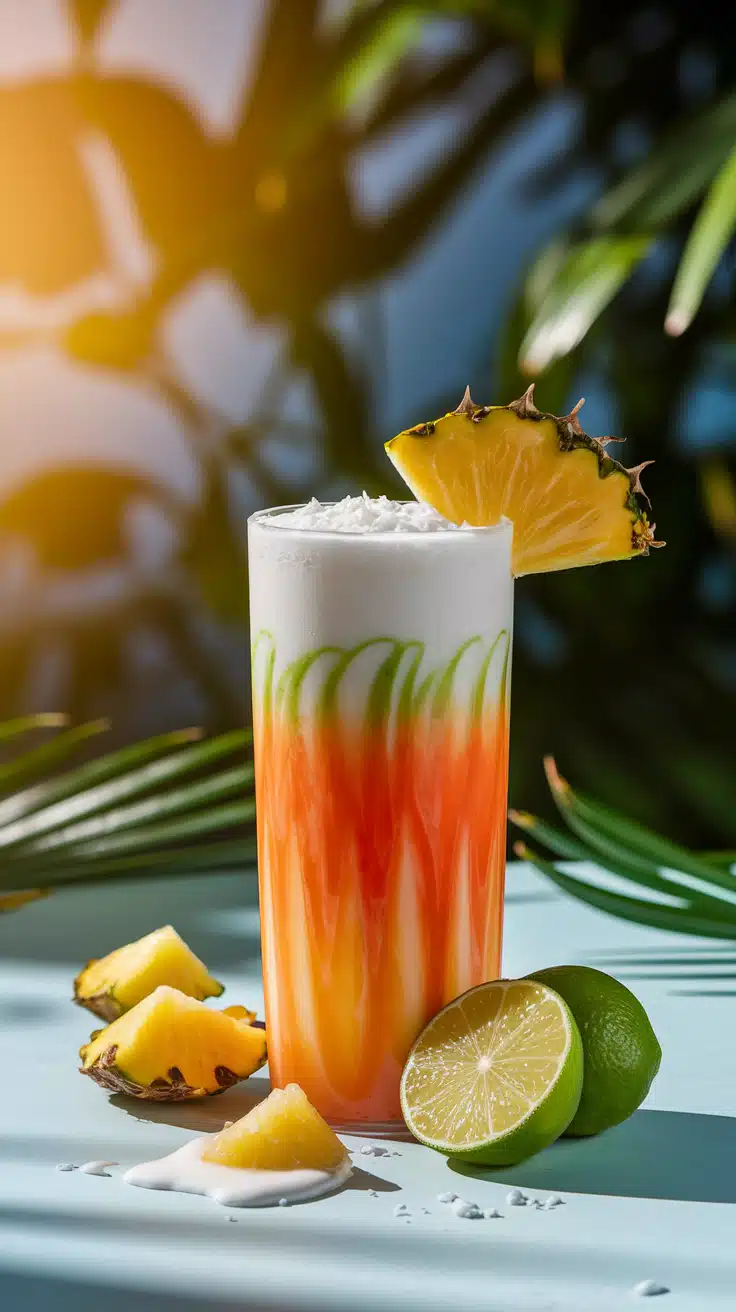Pineapple Lime Lava Flow Mocktail