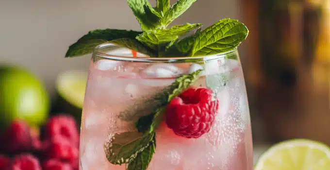 Raspberry Coconut Lime Mocktail
