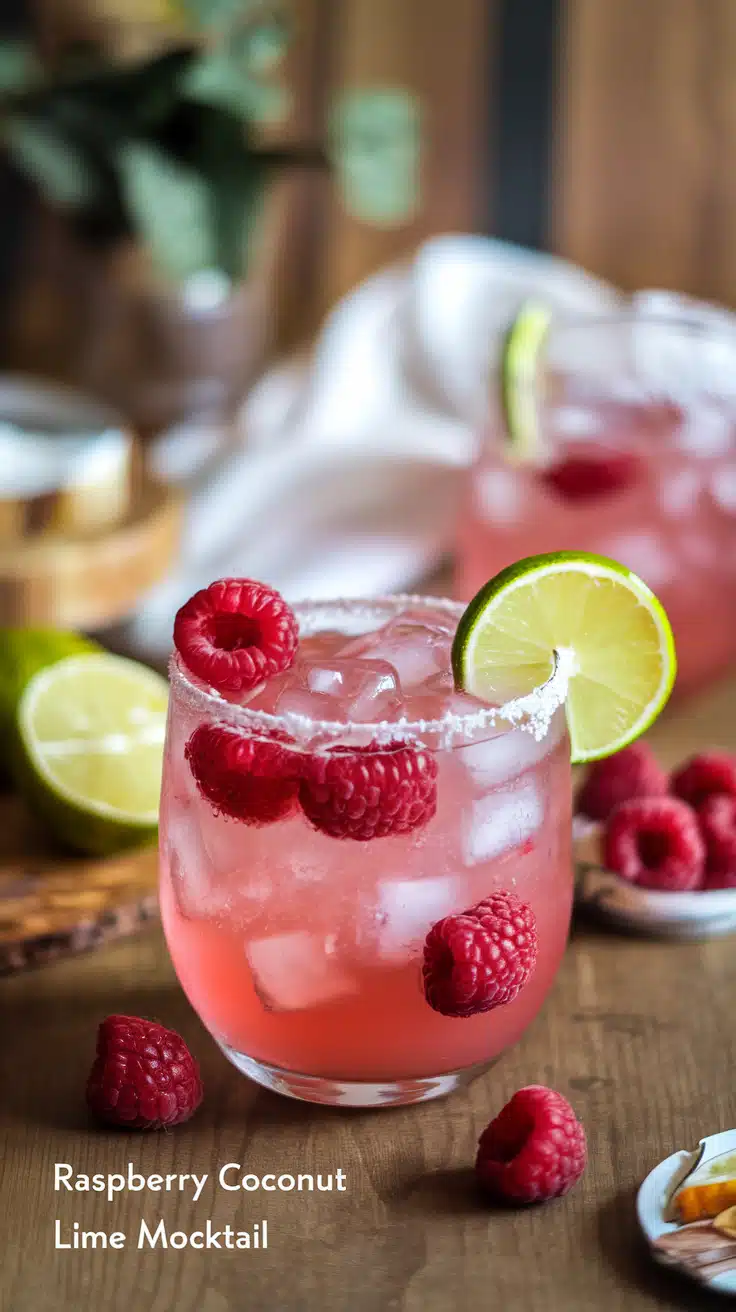 Raspberry Coconut Lime Mocktail