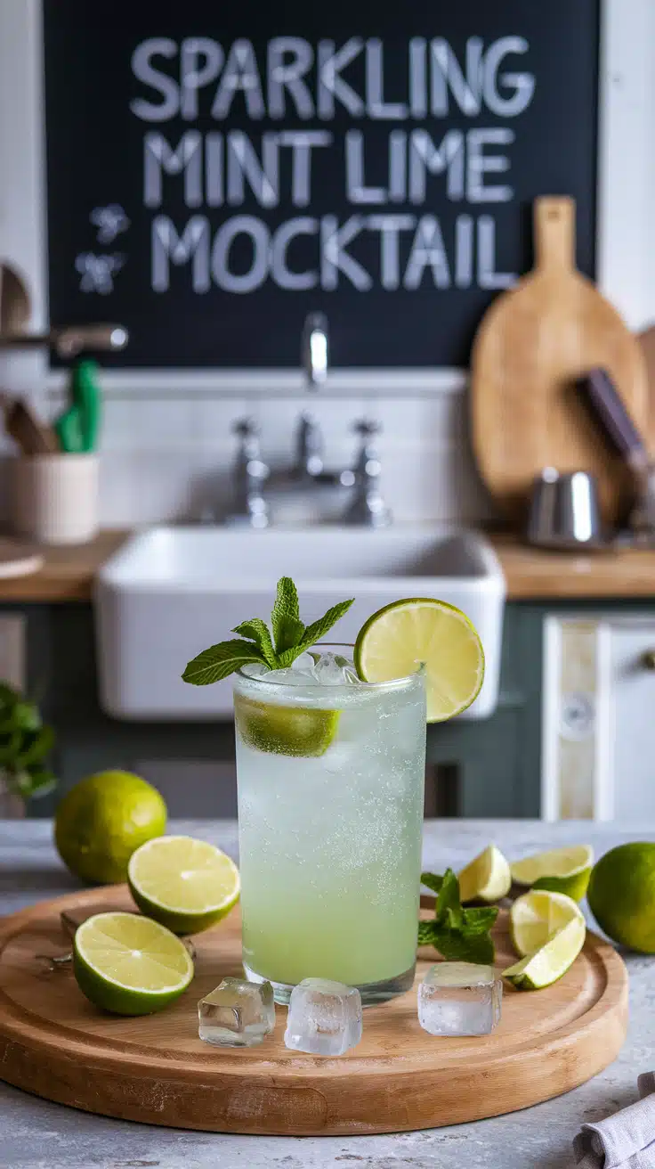 Sparkling Mint Lime Mocktail