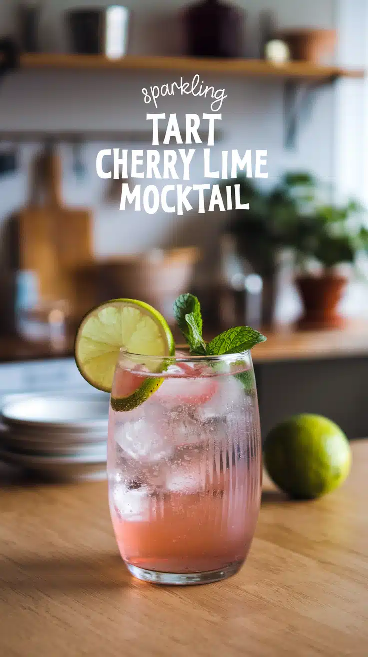 Sparkling Tart Cherry Lime Mocktail