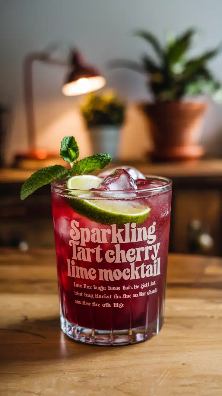 Sparkling Tart Cherry Lime Mocktail