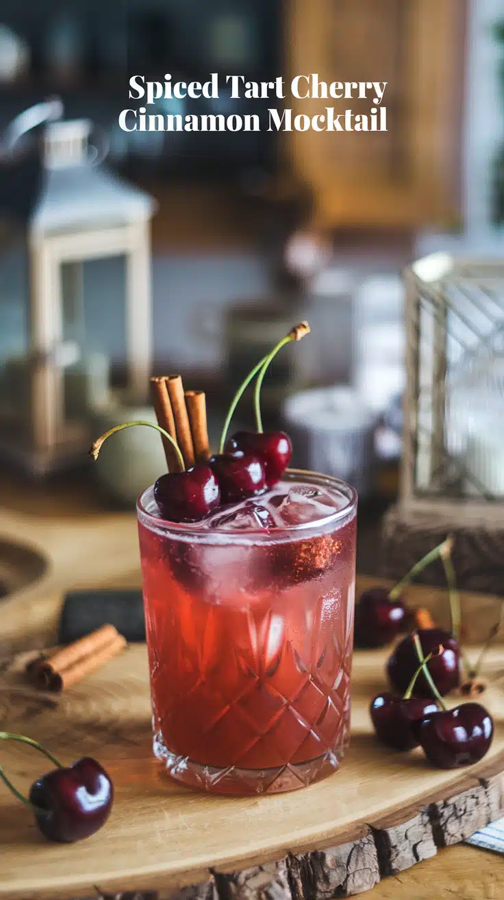 Spiced Tart Cherry Cinnamon Mocktail