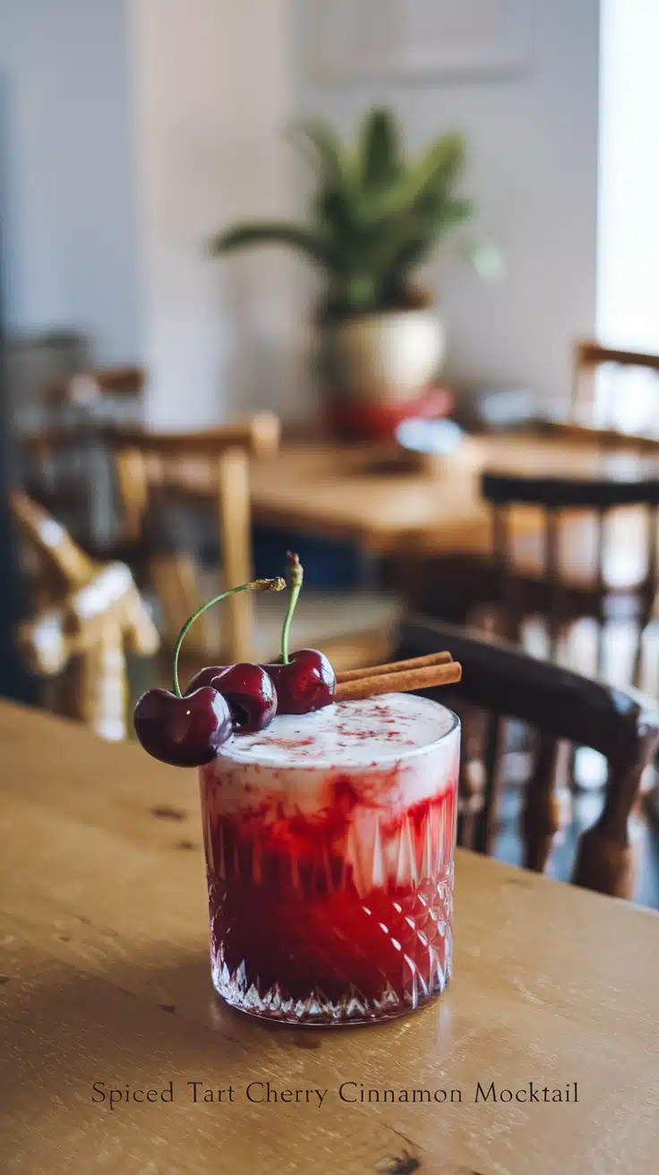Spiced Tart Cherry Cinnamon Mocktail