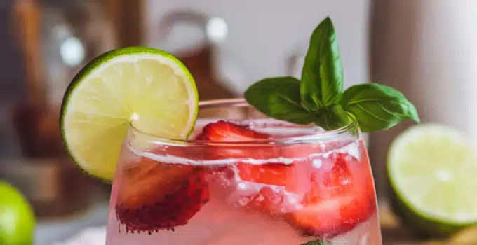 Strawberry Basil Lime Mocktail