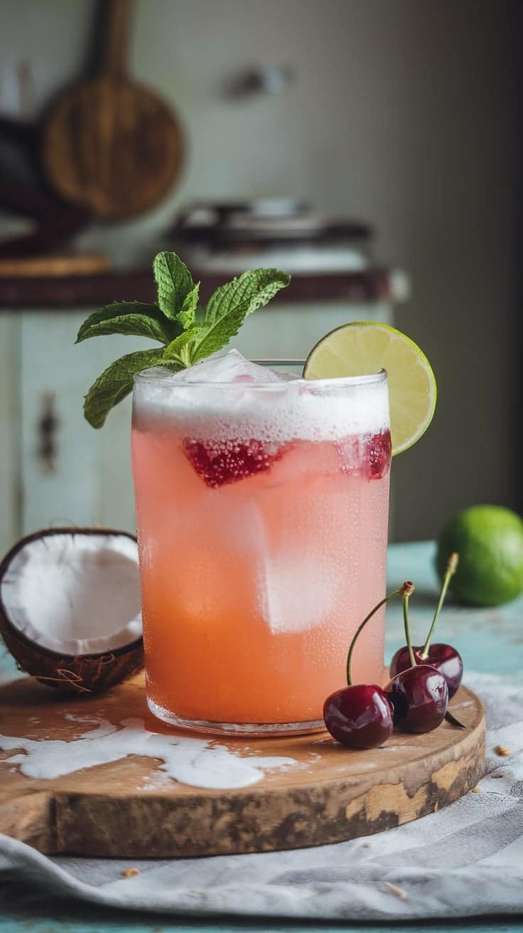 Tart Cherry Coconut Breeze Mocktail 