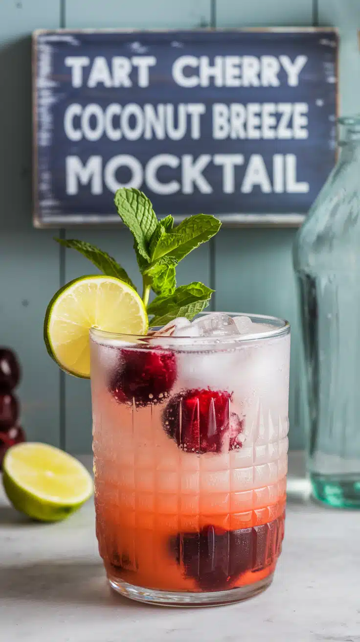 Tart Cherry Coconut Breeze Mocktail 