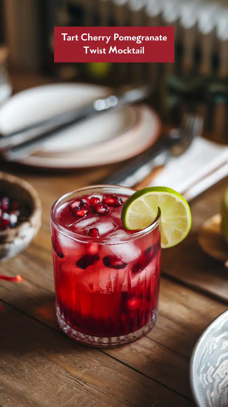 Tart Cherry Pomegranate Twist Mocktail