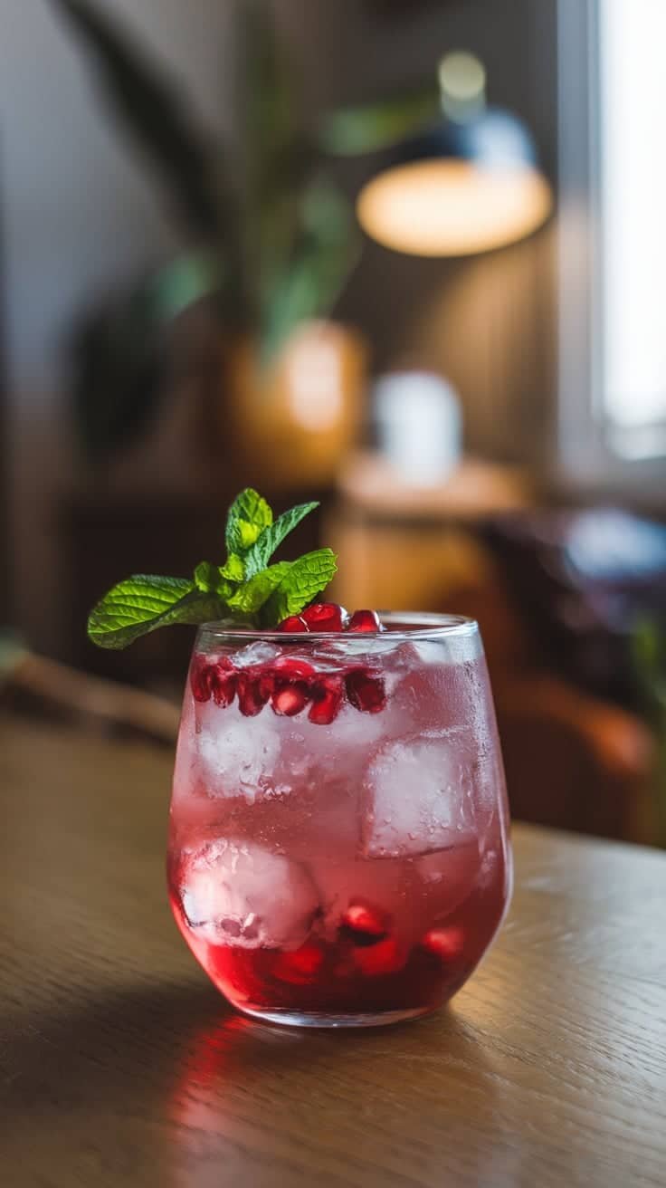 Tart Cherry Pomegranate Twist Mocktail