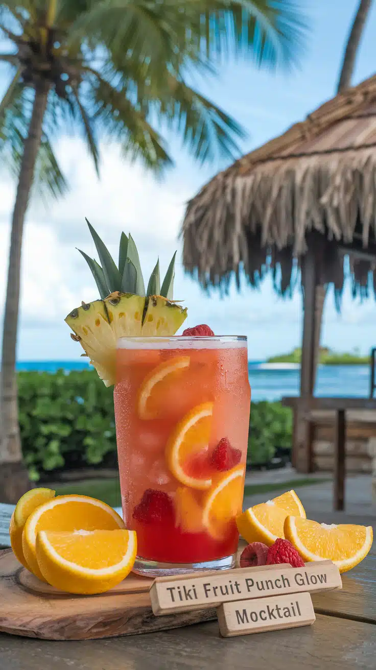 Tiki Fruit Punch Glow Mocktail
