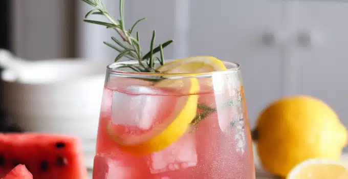 Watermelon Rosemary Lemonade Mocktail