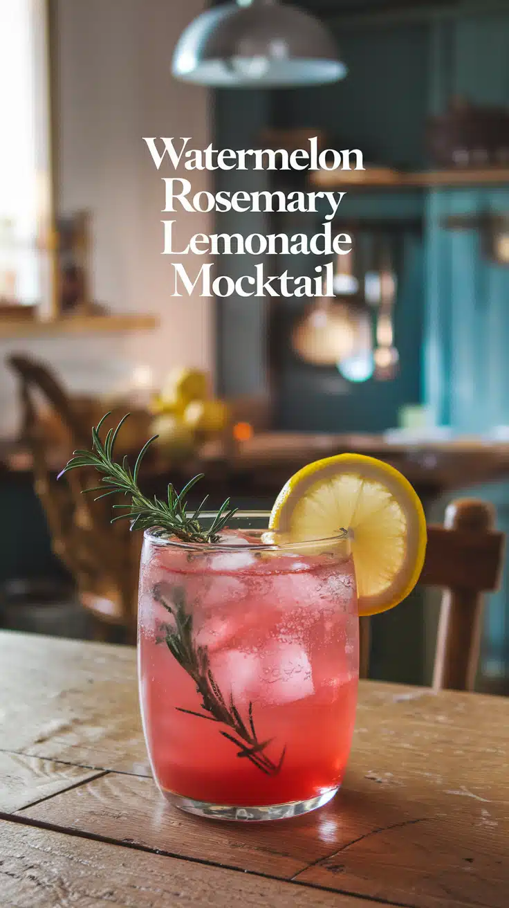 Watermelon Rosemary Lemonade Mocktail