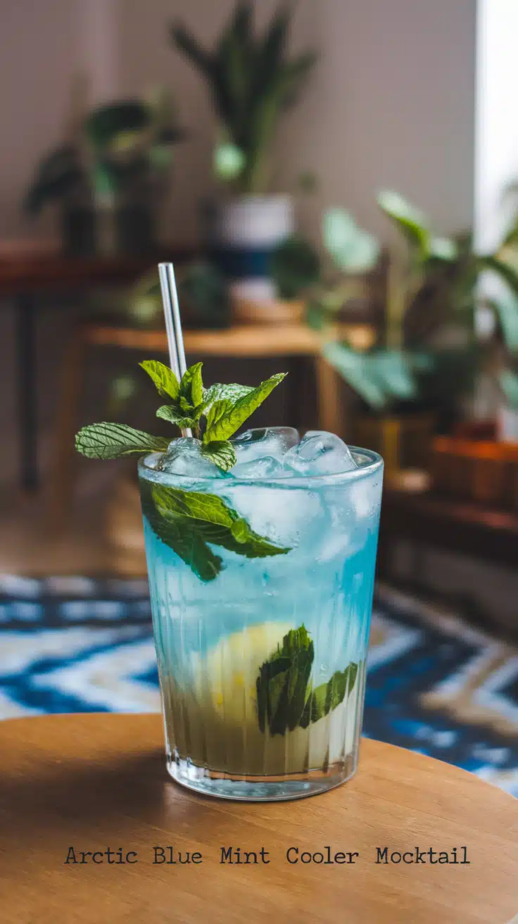 Arctic Blue Mint Cooler Mocktail