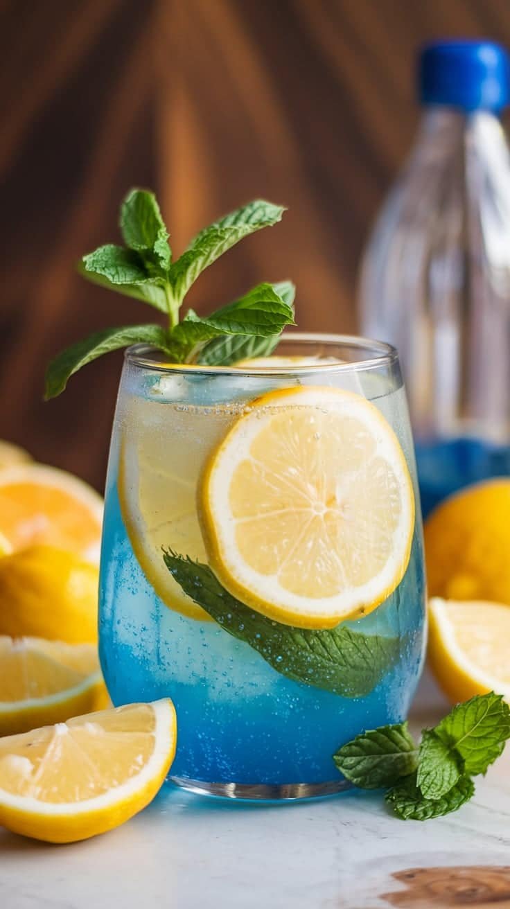 Blue Lagoon Sparkle Mocktail